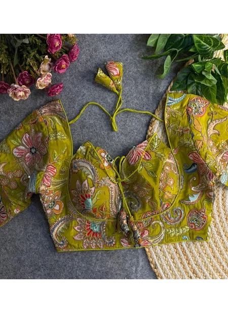 Heavy Pure Crepe Handwork Blouses Exporters In India